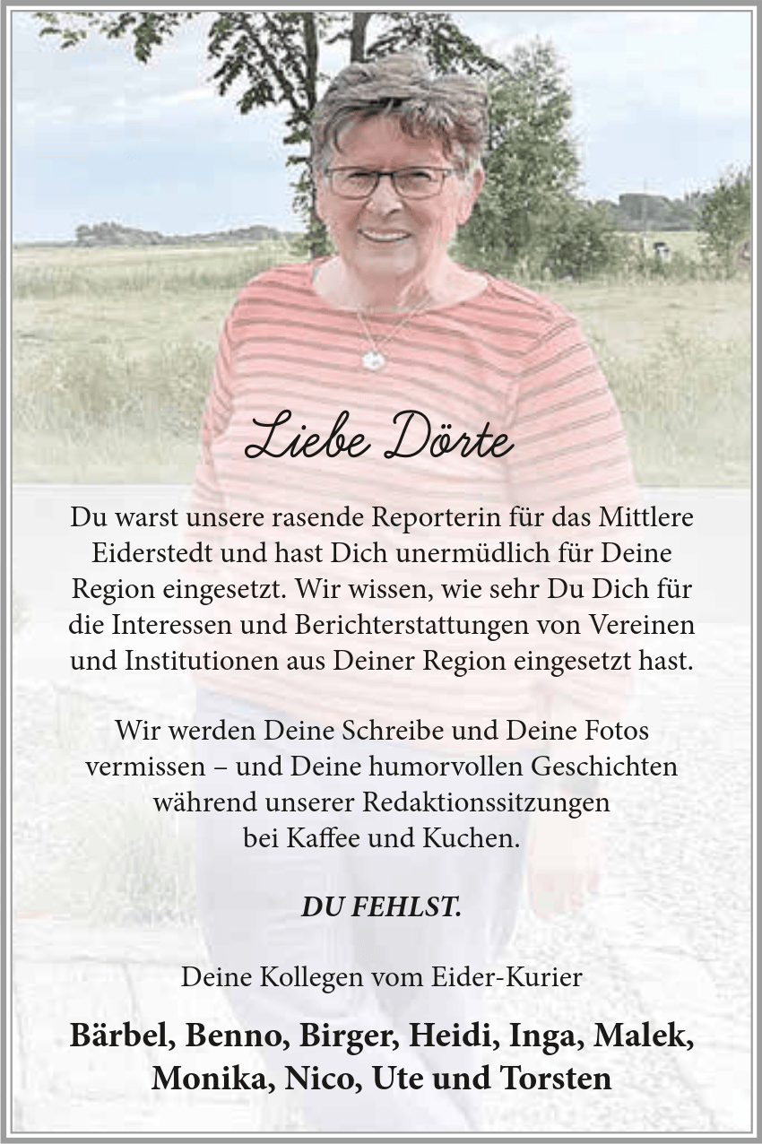 Traueranzeige Dörte Hach