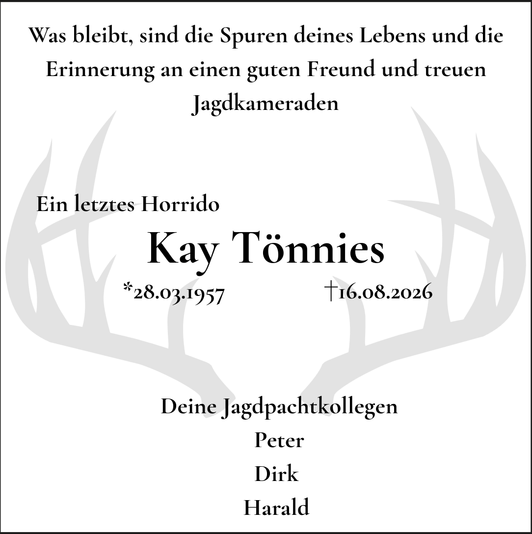 Traueranzeige Kay Tönnies