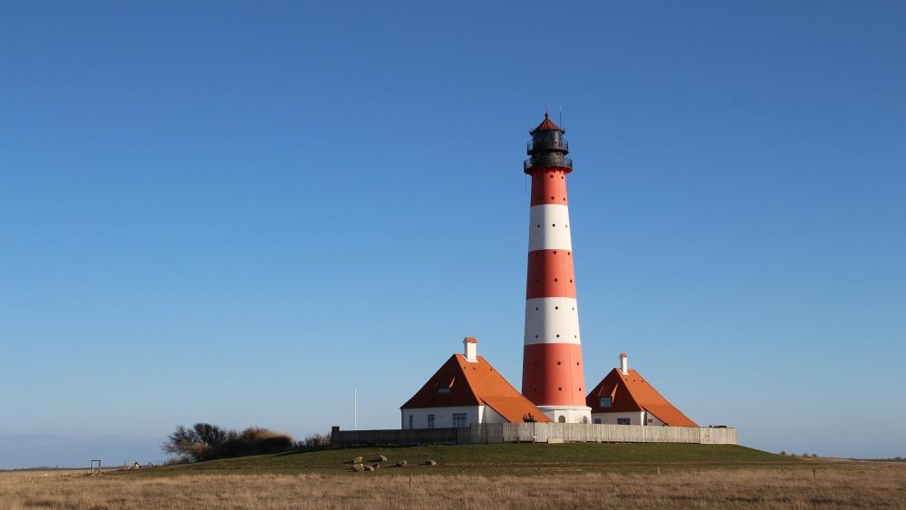 Der Westerhever Leuchtturm.