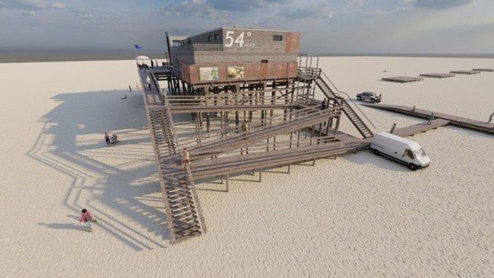 Neue Strandbar bekommt Aufzug und Rampe